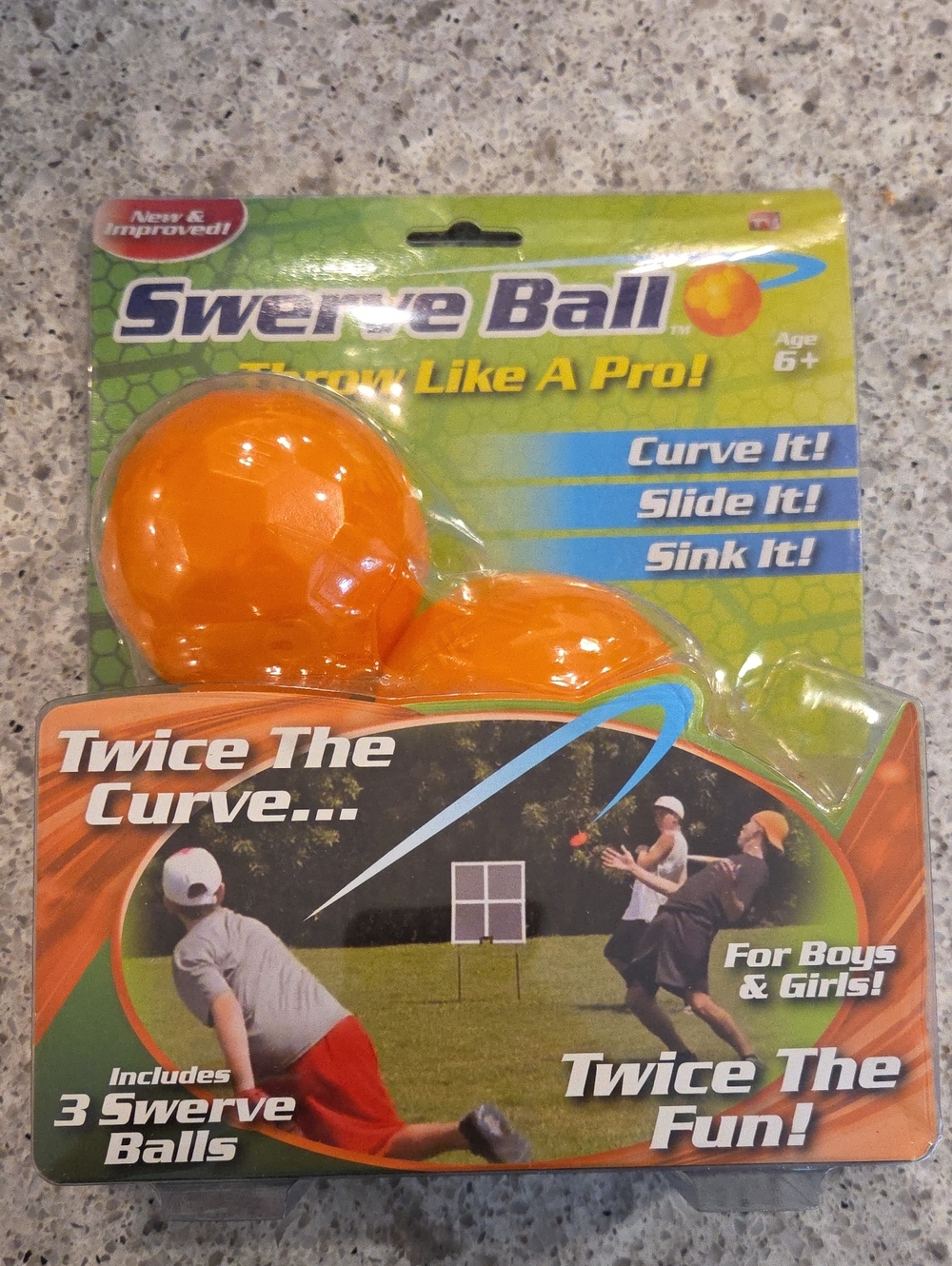 Swerve Ball Throwing Toy - Orange (3 Pack) 1 Extra Ball [4 Total]